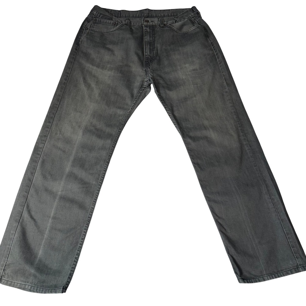 Levis 505 Mens Jeans W36 L30 Black Straight Leg Regular Fit Denim Pants